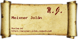Meixner Jolán névjegykártya